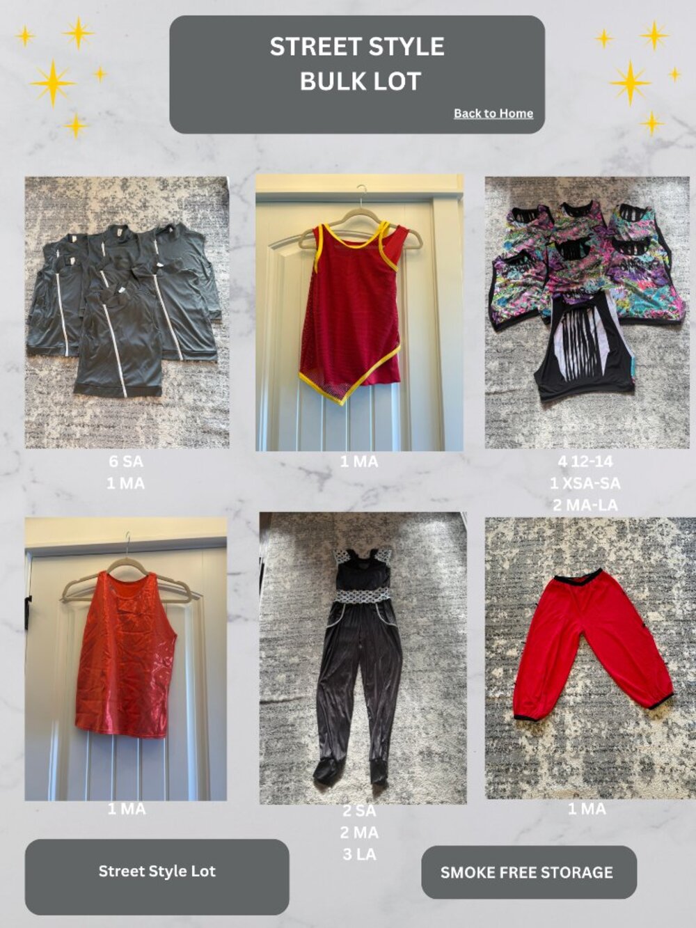 Gray/Black/Red Street Style/Hip Hop Dance Costume Lot: Multi-size